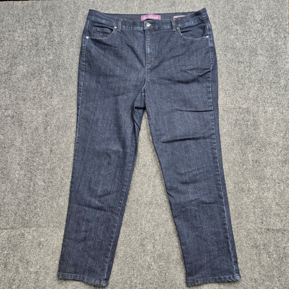 Gloria Vanderbilt Amanda High Rise Tapered Jeans Dark Wash Womens Plus Size 16W